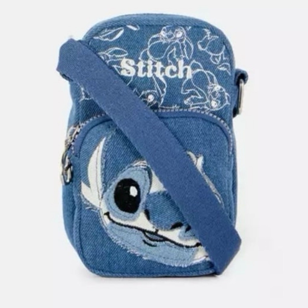 Disney Lilo & Stitch Denim Crossbody Bag Cell Phone Holder
